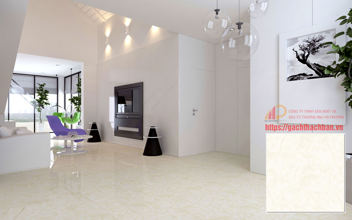 Phòng mẫu sử dụng gạch mài bóng Thạch Bàn 600X600 mm FGB60 - 0081